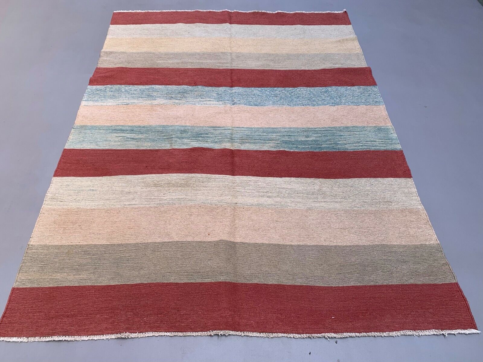 Vintage Afghan Soumak Kilim 235x172 cm Wool Kelim Rug Large Red, Beige