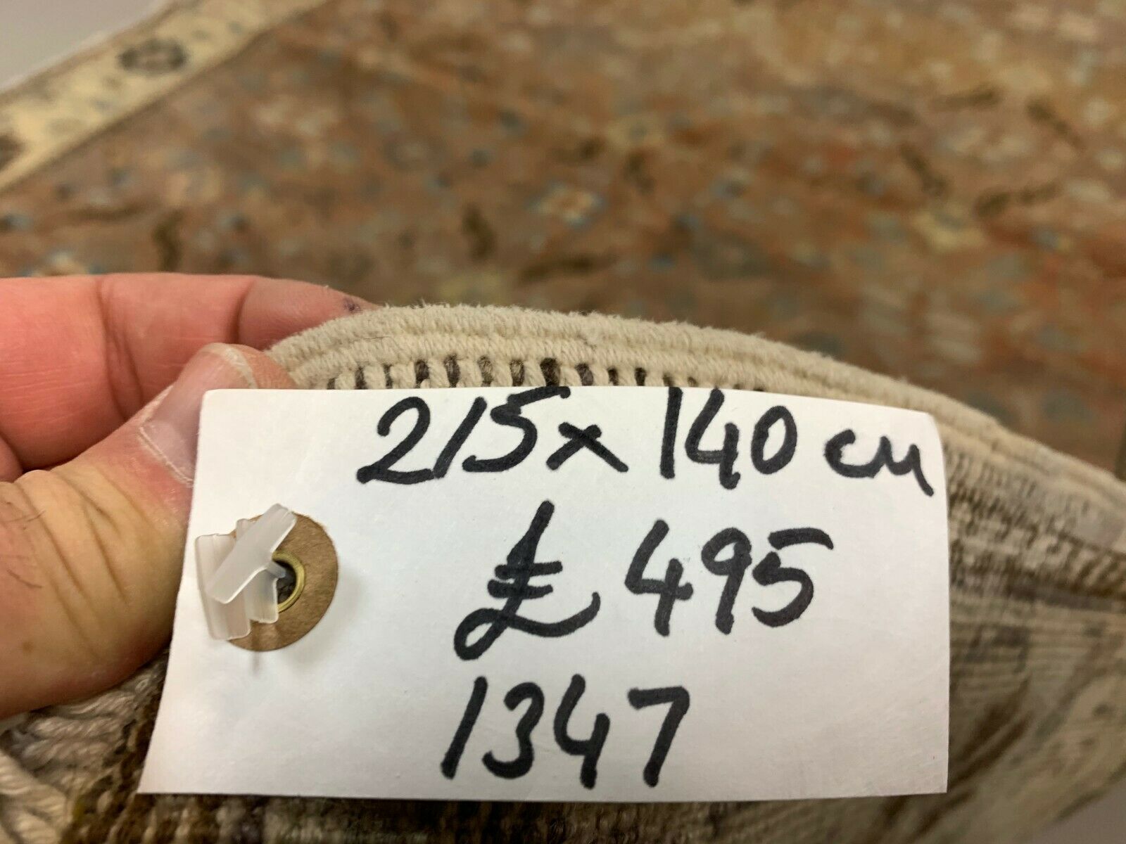 Distressed Turkish Rug 215x140 cm wool Vintage shabby Tribal Brown, Red, Beige kilimshop.myshopify.com