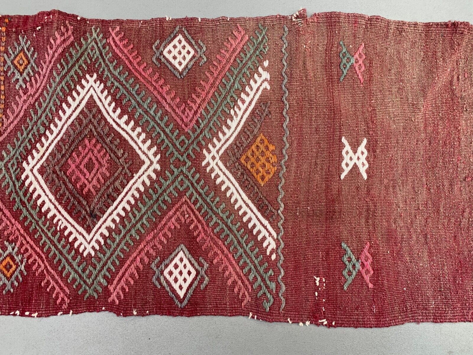 Old Turkish narrow Kilim Runner 203x41 cm shabby chic, vintage kelim