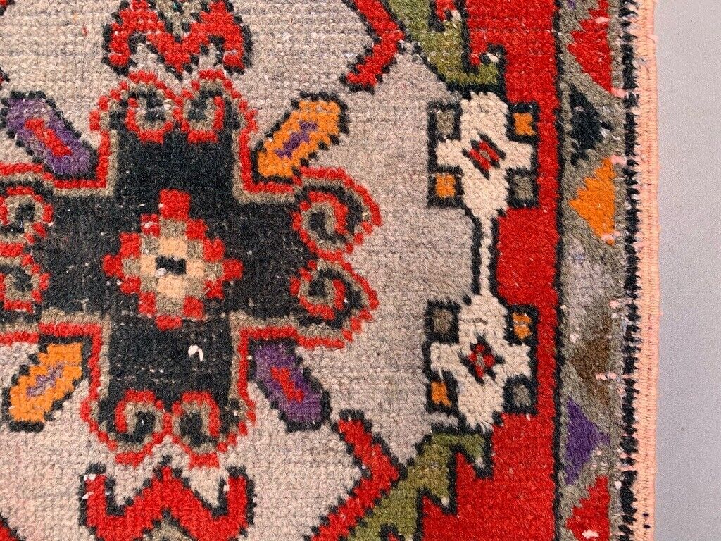 Small Vintage Turkish Rug 100x51 cm, Short Runner, Tribal, Shabby Chic