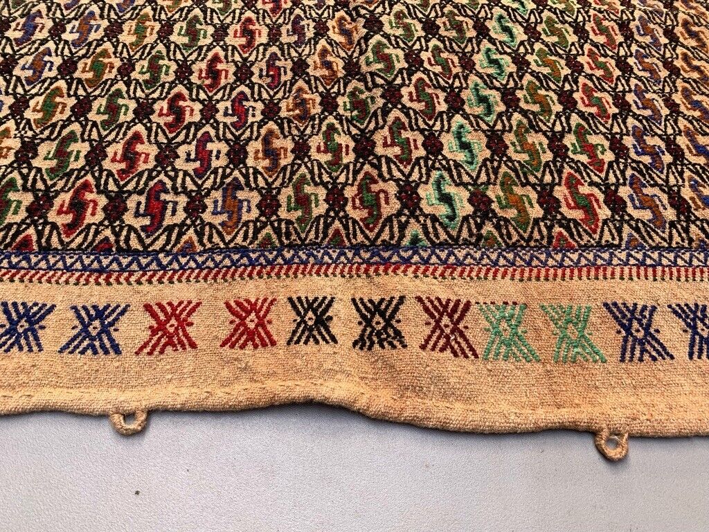 Large Vintage Turkish Kilim Rug 230x177 cm Wool Jajim Kelim
