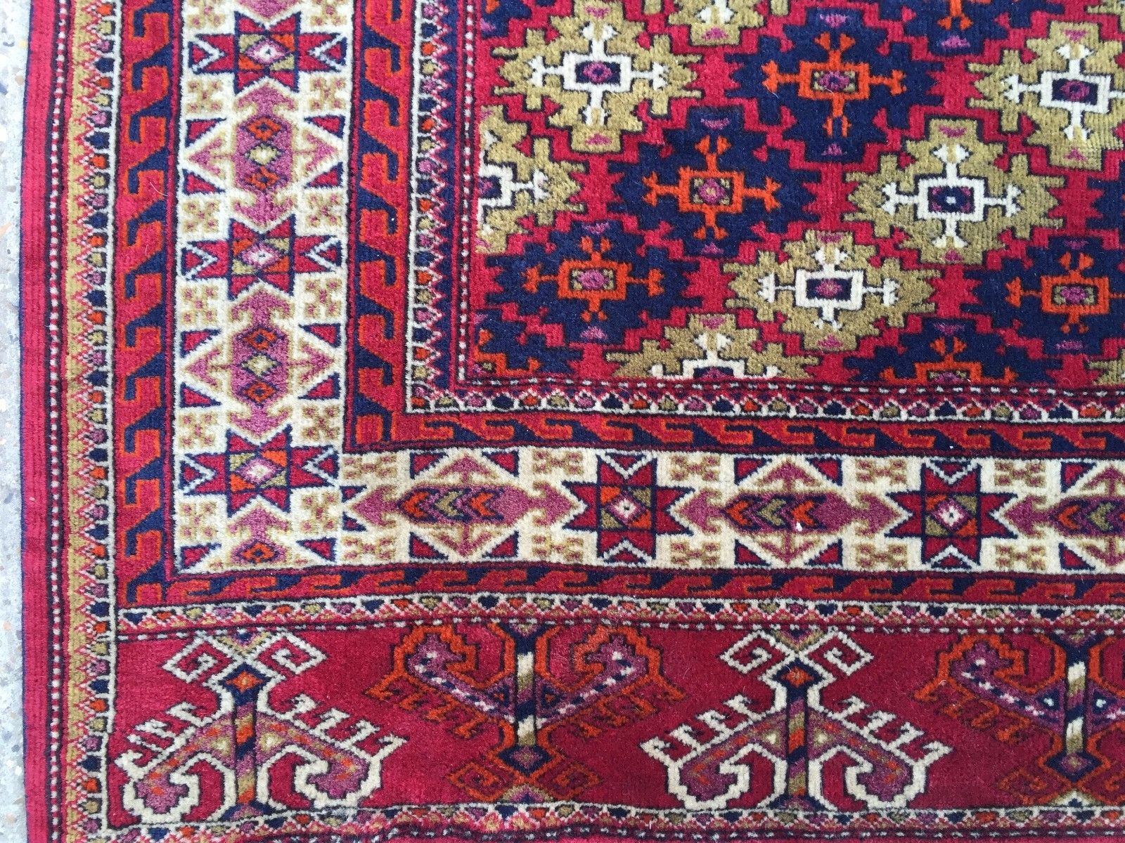 Fine Antique Turkmen Rug Wool Oriental Hand Made Rug 245x162cm Persian Vintage Home, Furniture & DIY:Rugs & Carpets:Rugs kilimshop.myshopify.com