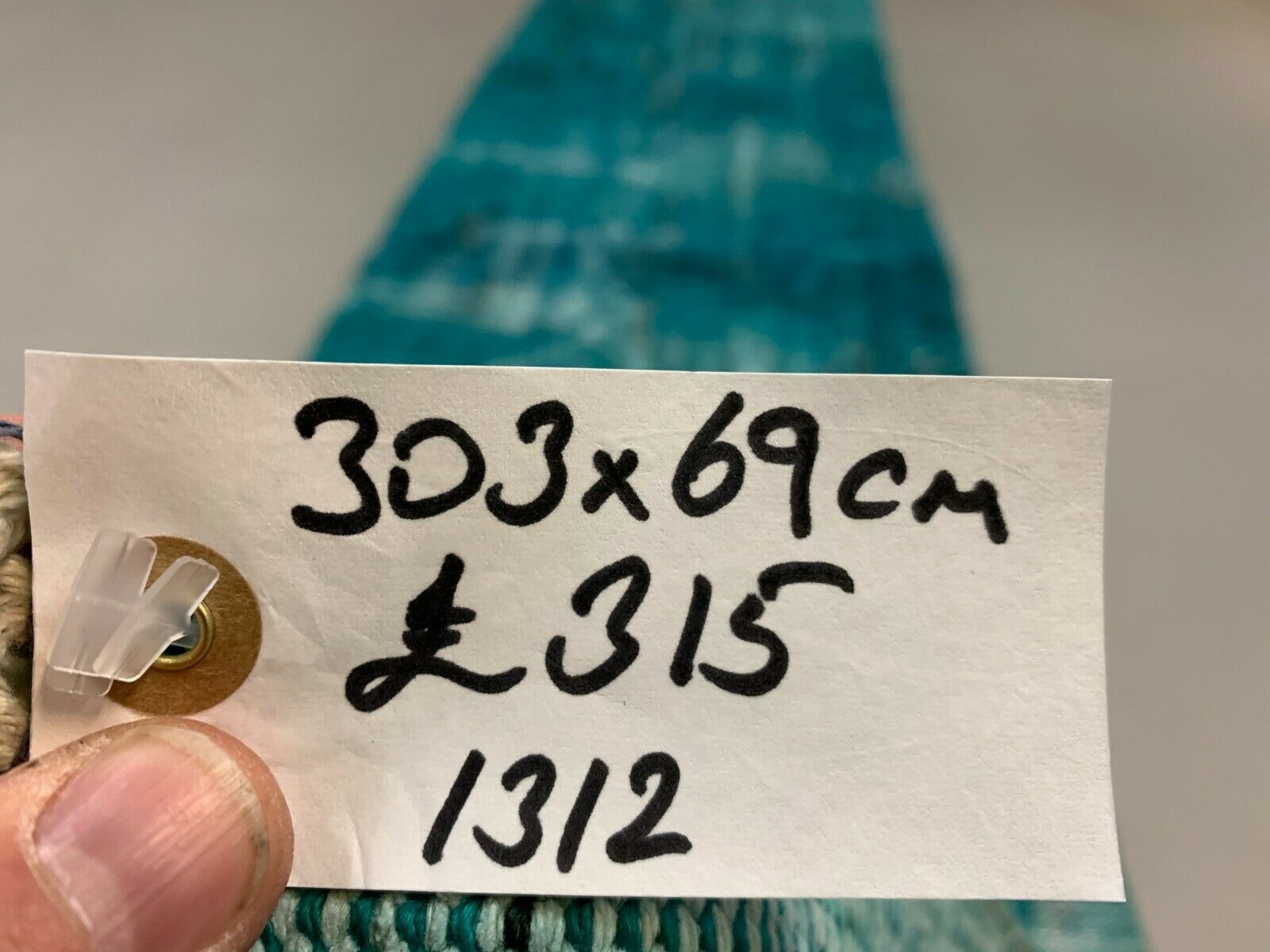 Distressed Turkish Runner 303x69 cm wool Vintage rug, Overdyed Blue kilimshop.myshopify.com