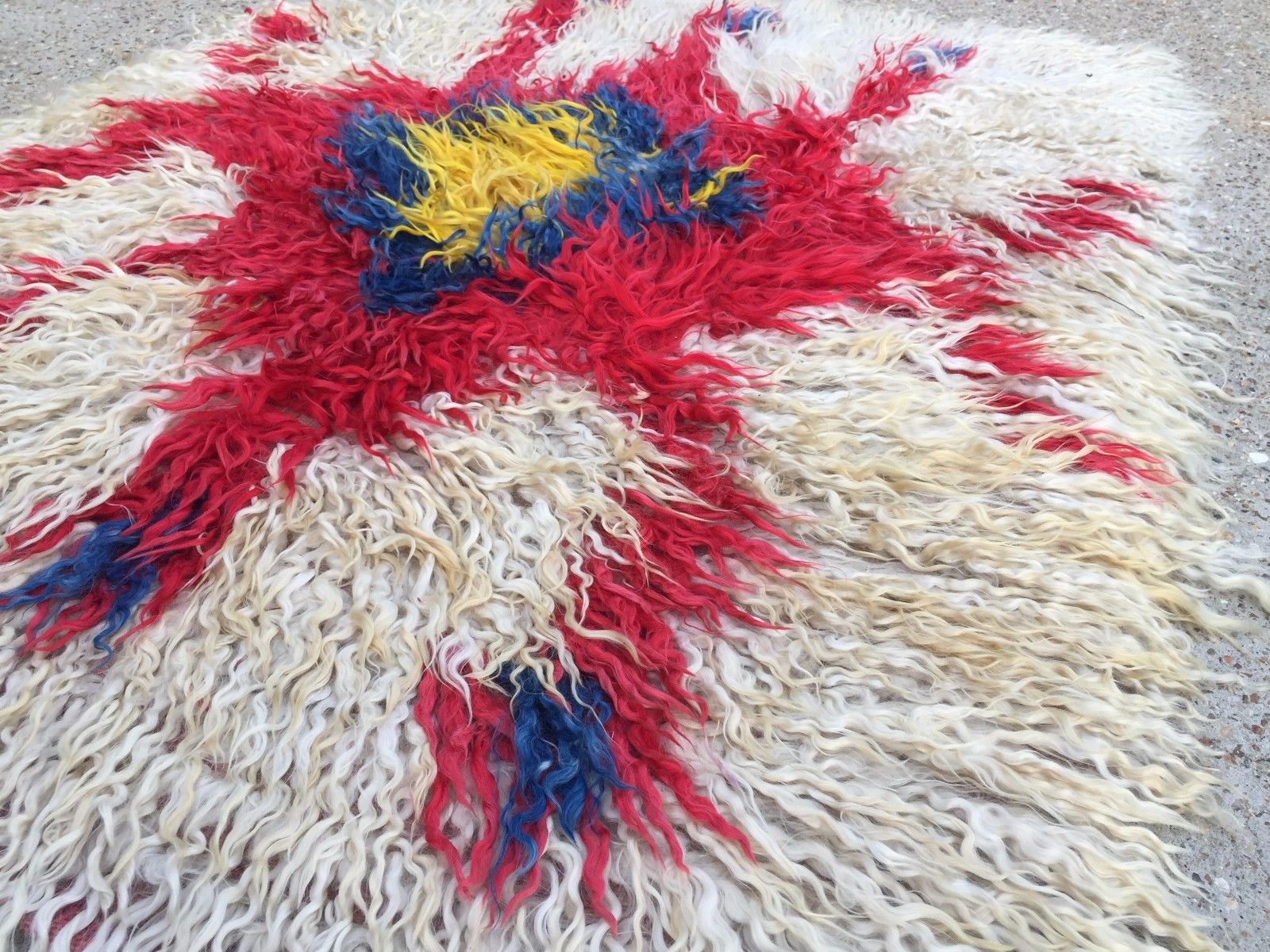 Antique Turkish Shabby Wool Rug 160x120cm country house chic, shaggy, shag pile Antiques:Carpets & Rugs kilimshop.myshopify.com