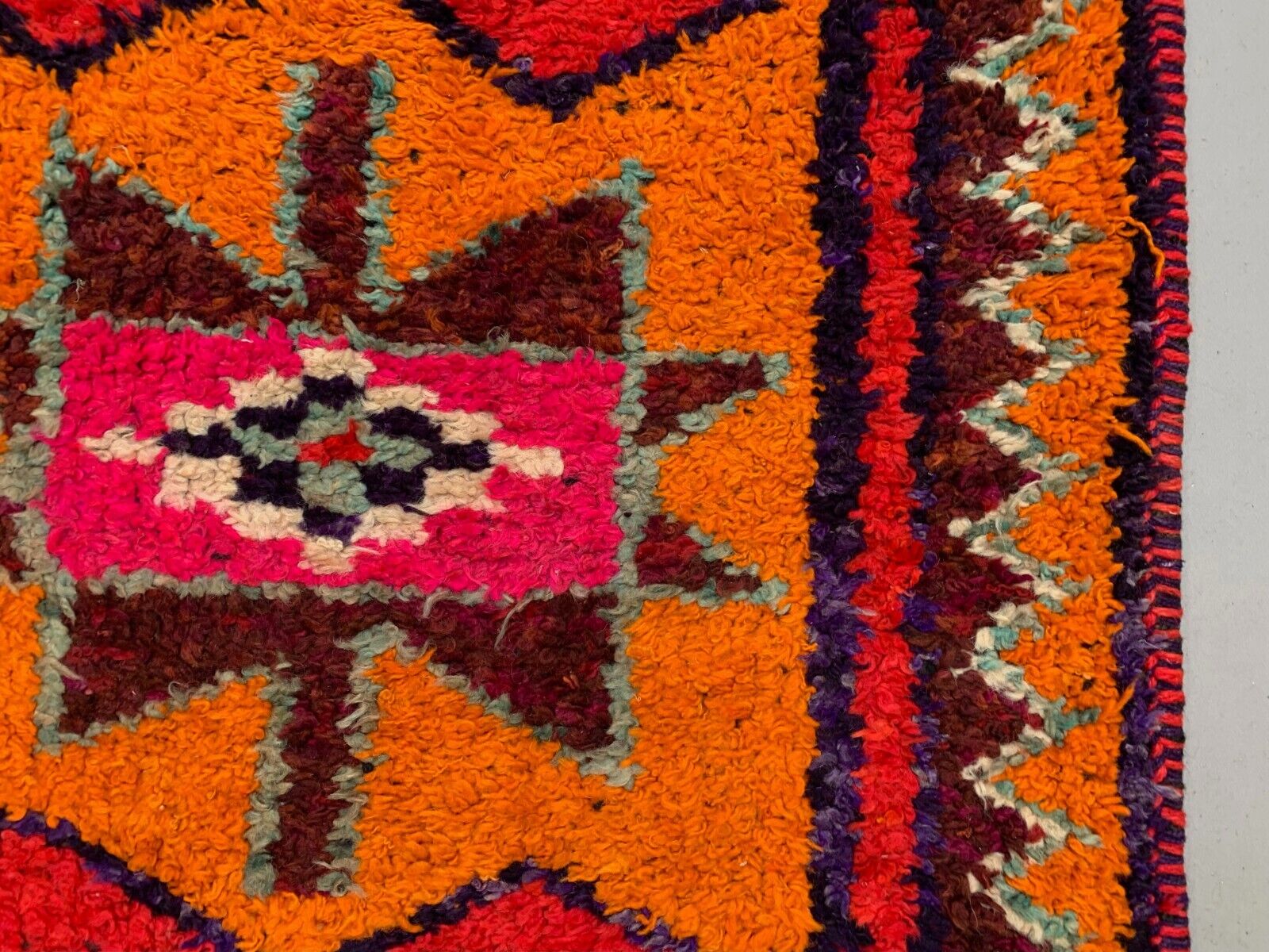 Vintage Turkish  Tribal Runner 321x100 cm veg dye wool rug tribal, handmade