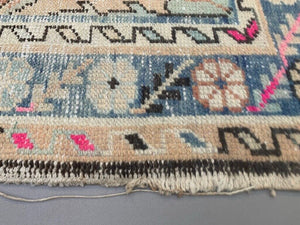 Vintage Turkish Oushak Rug 165x86 cm shabby carpet Ushak Region Medium
