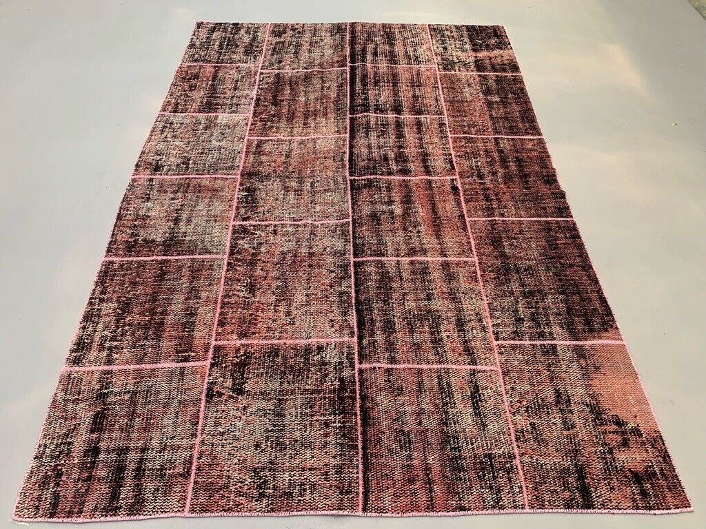 Distressed Vintage Turkish Patchwork Rug 250x165 cm Wool Large