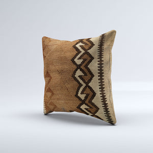 Vintage Turkish Kilim Cushion Cover 40x40 cm Square Wool Kelim Pillowcase  40851