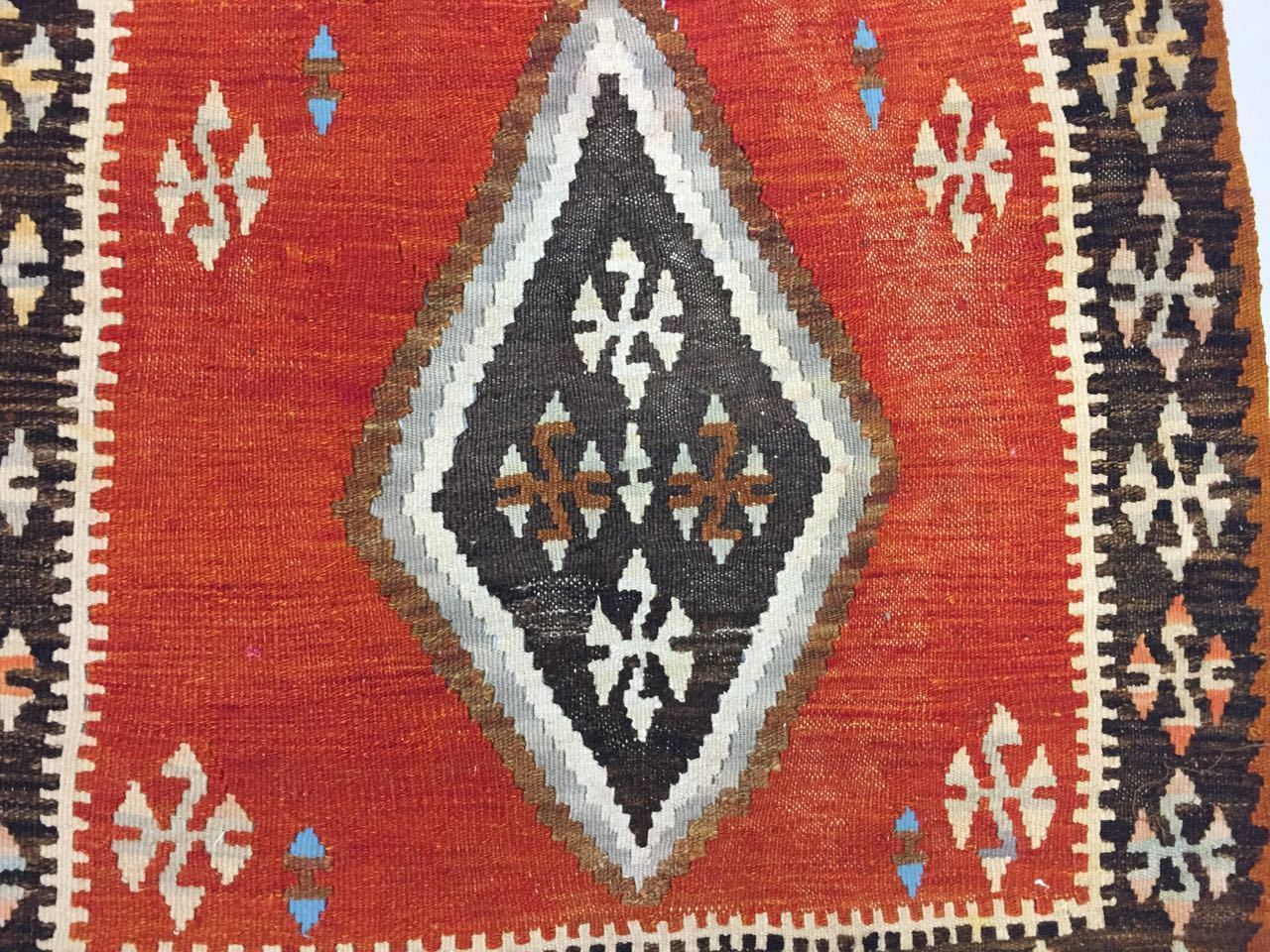 Tribal Turkish Kilim Rug shabby vintage wool country home Kelim 130x97cm Antiques:Carpets & Rugs kilimshop.myshopify.com