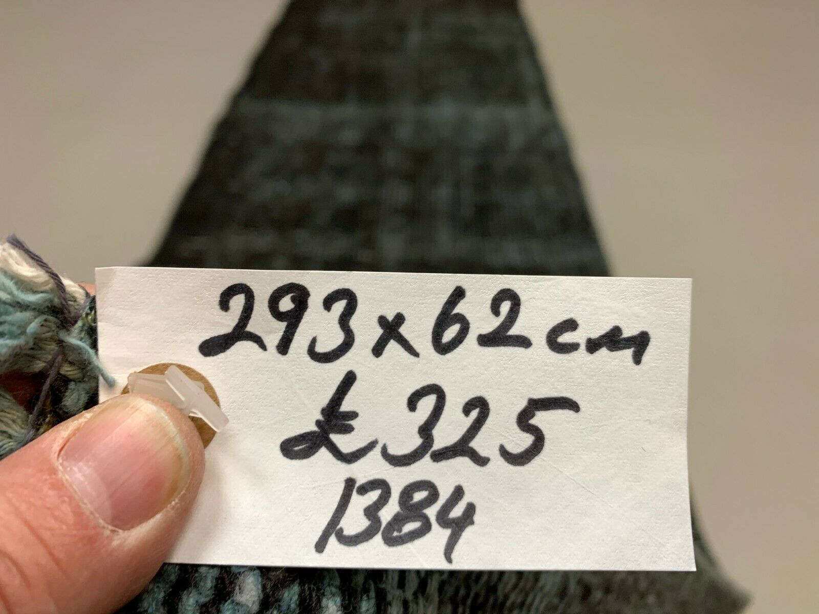 Distressed Turkish Runner 293x62 cm wool Vintage rug, Overdyed Black kilimshop.myshopify.com