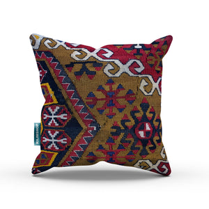 Turkish Kilim Cushion Cover 40x40 cm Square Wool Kelim Pillow Moroccan 40786