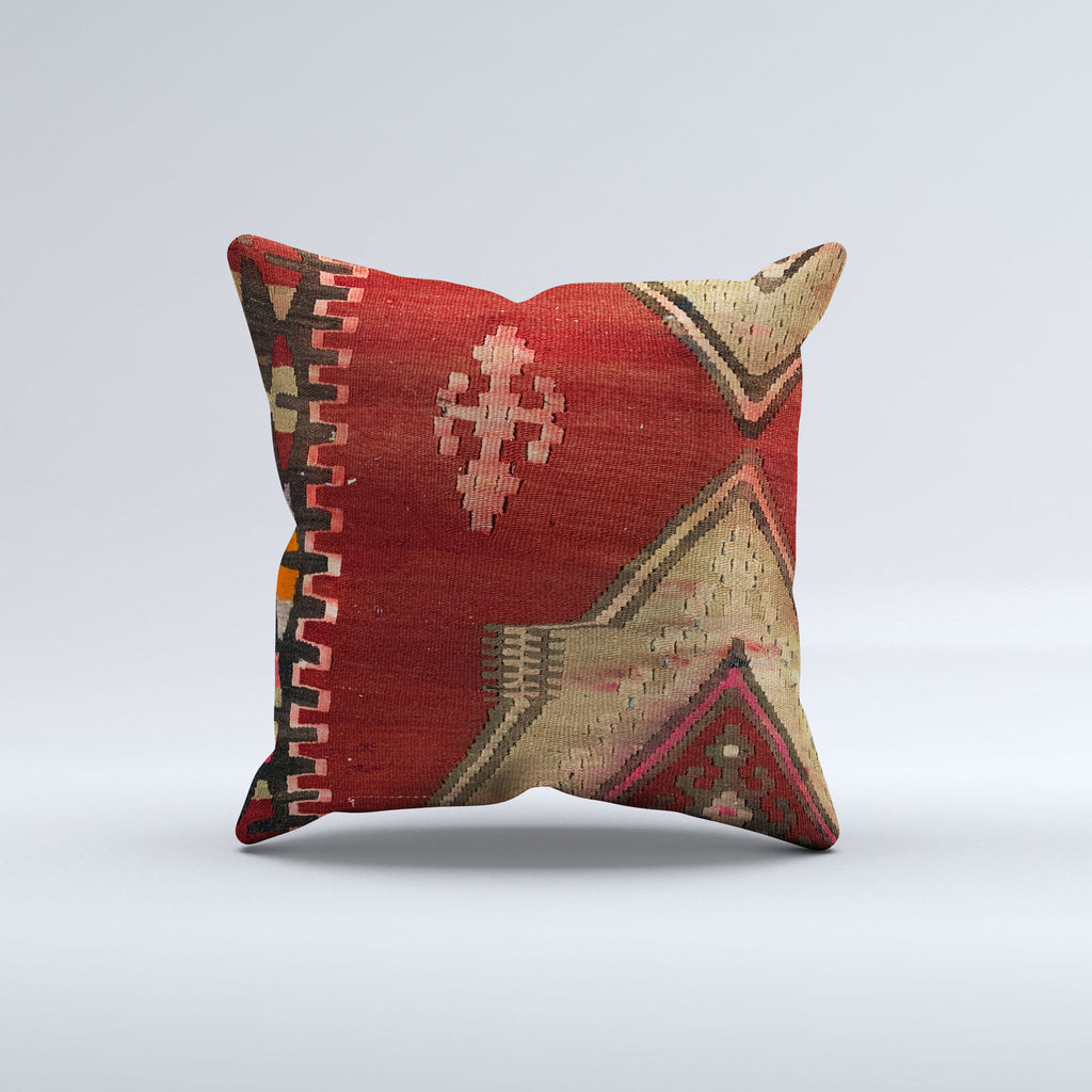 Vintage Turkish Kilim Cushion Cover 60x60 cm Square Wool Kelim Pillowcase 66412