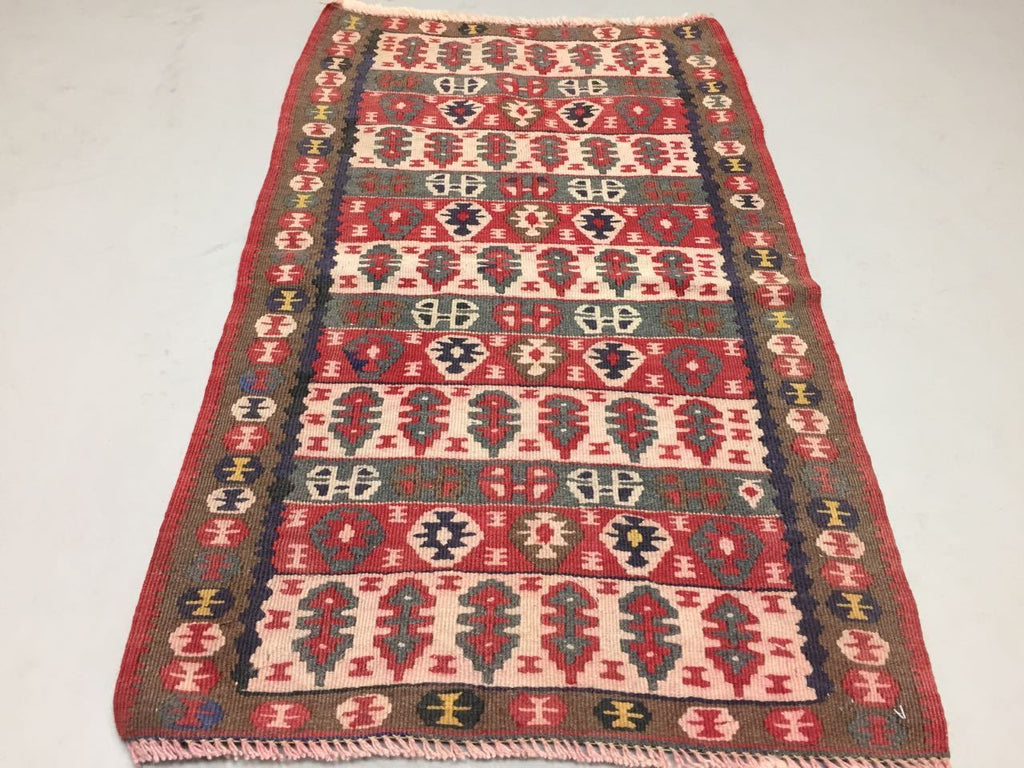 Traditional Turkish Kilim Rug shabby vintage wool Boho Kelim 94x57cm Small Antiques:Carpets & Rugs kilimshop.myshopify.com