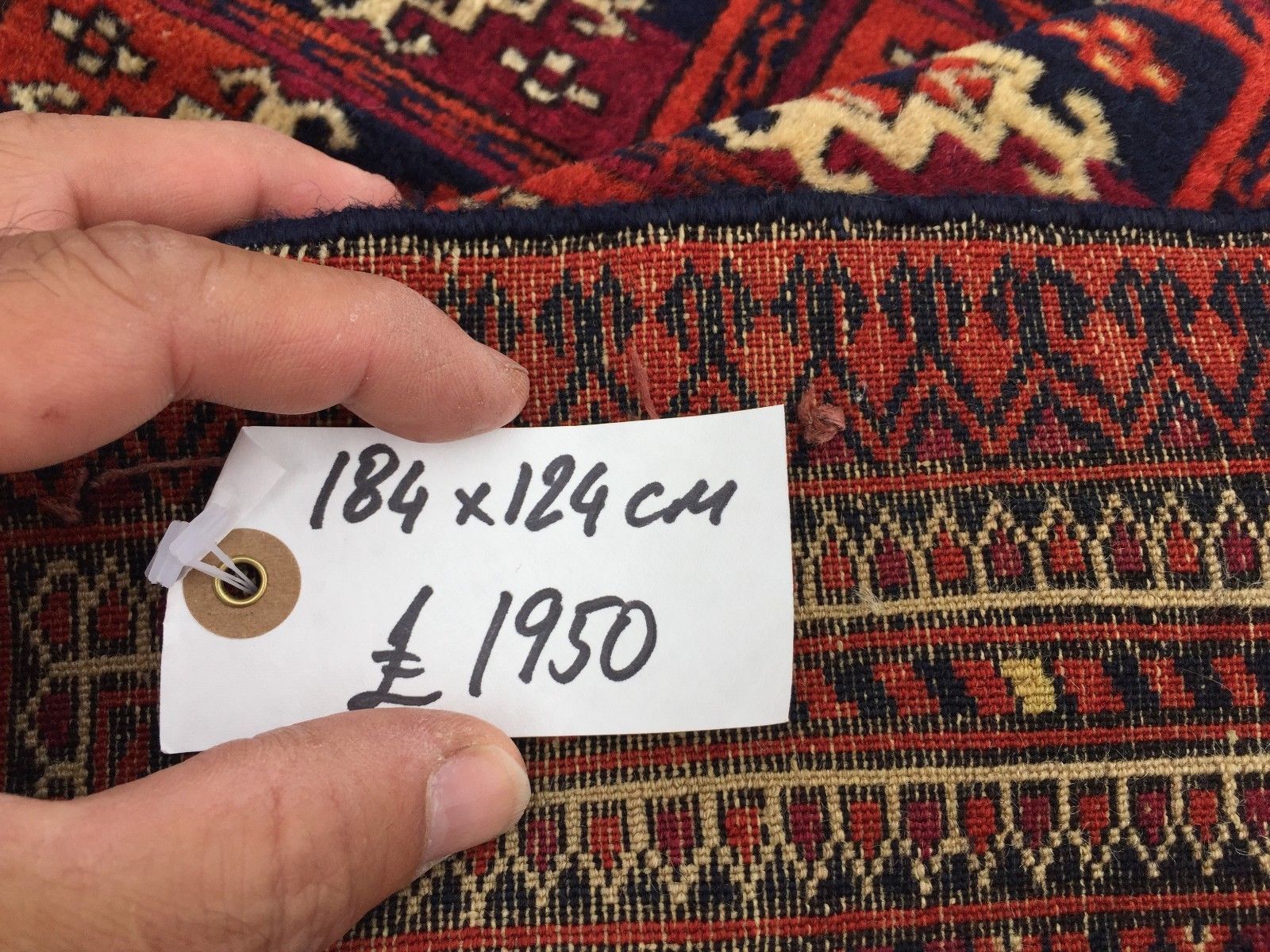 Antique Vintage Traditional Turkoman Rug Oriental Hand Made Rug 184x124cm boho Antiques:Carpets & Rugs kilimshop.myshopify.com