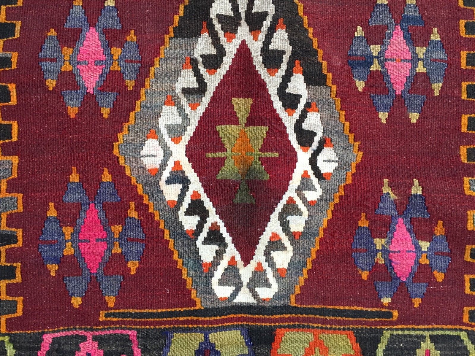 Vintage Turkish Kilim Kelim Rug 256x116 cm shabby chic wool, country home, boho Antiques:Carpets & Rugs kilimshop.myshopify.com