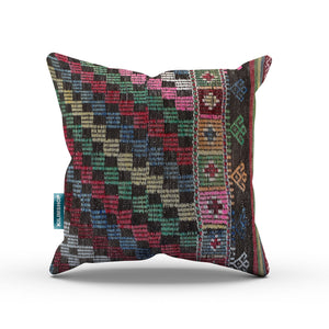 Turkish Kilim Cushion Cover 60x60 cm Square Wool Kelim Pillow Moroccan  66398