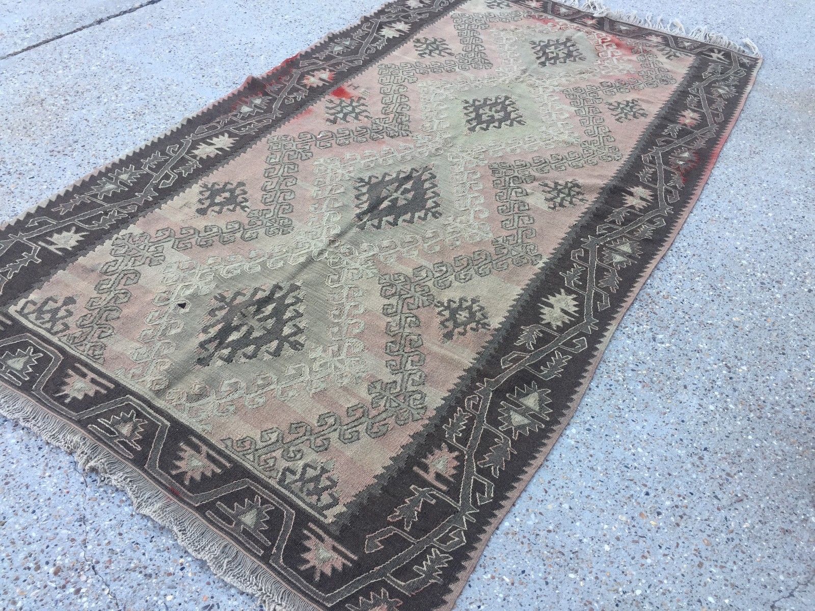 Vintage Turkish Kilim Kelim Rug 270x141 cm shabby chic wool, country home, boho Antiques:Carpets & Rugs kilimshop.myshopify.com