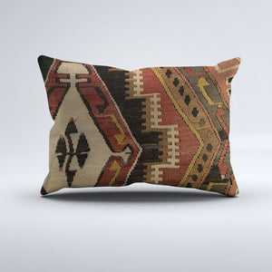 Vintage Turkish Kilim Cushion Cover 60x40 cm Square Wool Kelim Pillowcase 64708