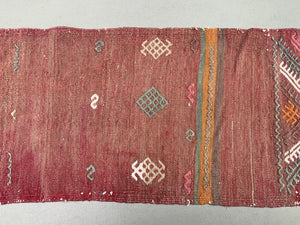 Old Turkish narrow Kilim Runner 203x41 cm shabby chic, vintage kelim