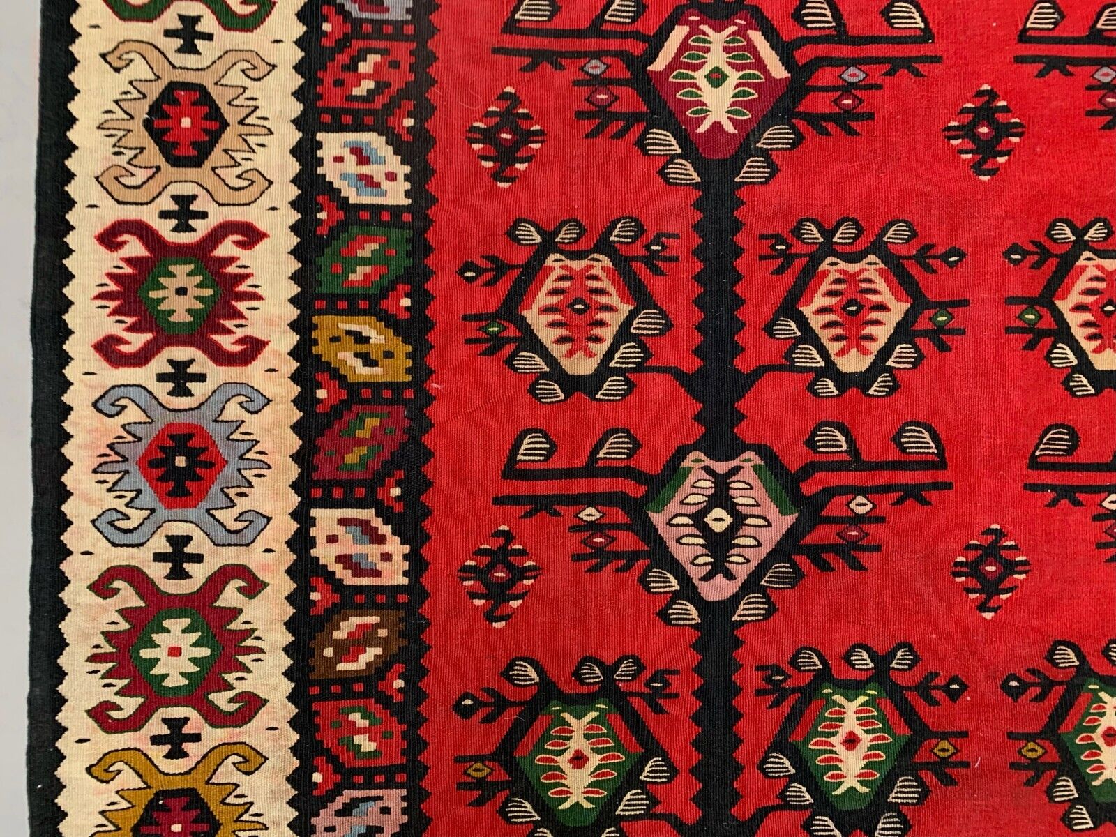 Vintage Kilim, Serbian Pirot Kelim Rug shabby wool 210x144 cm large