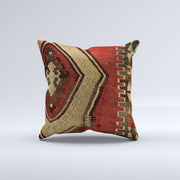 Vintage Turkish Kilim Cushion Cover 60x60 cm Square Wool Kelim Pillowcase 66405
