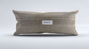 Vintage Turkish Kilim Cushion Cover 30x60 cm Lumbar Wool Kelim Pillowcase 36475