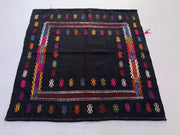 Medium Vintage Turkish Kilim Rug 107x107 cm Wool Kelim, Square