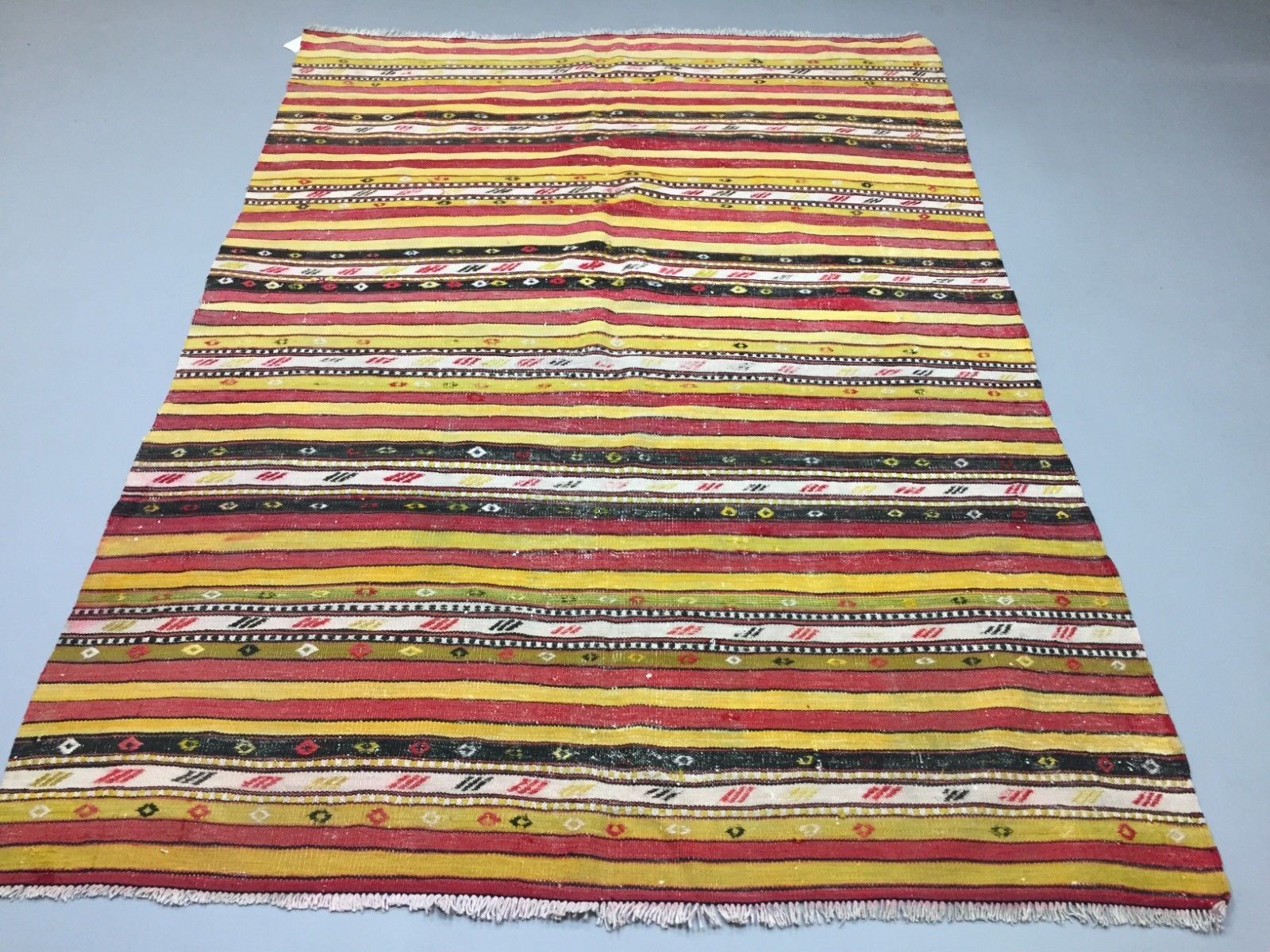 Antique Turkish Kilim Rug shabby vintage old wool country home Kelim 213x150cm Antiques:Carpets & Rugs kilimshop.myshopify.com