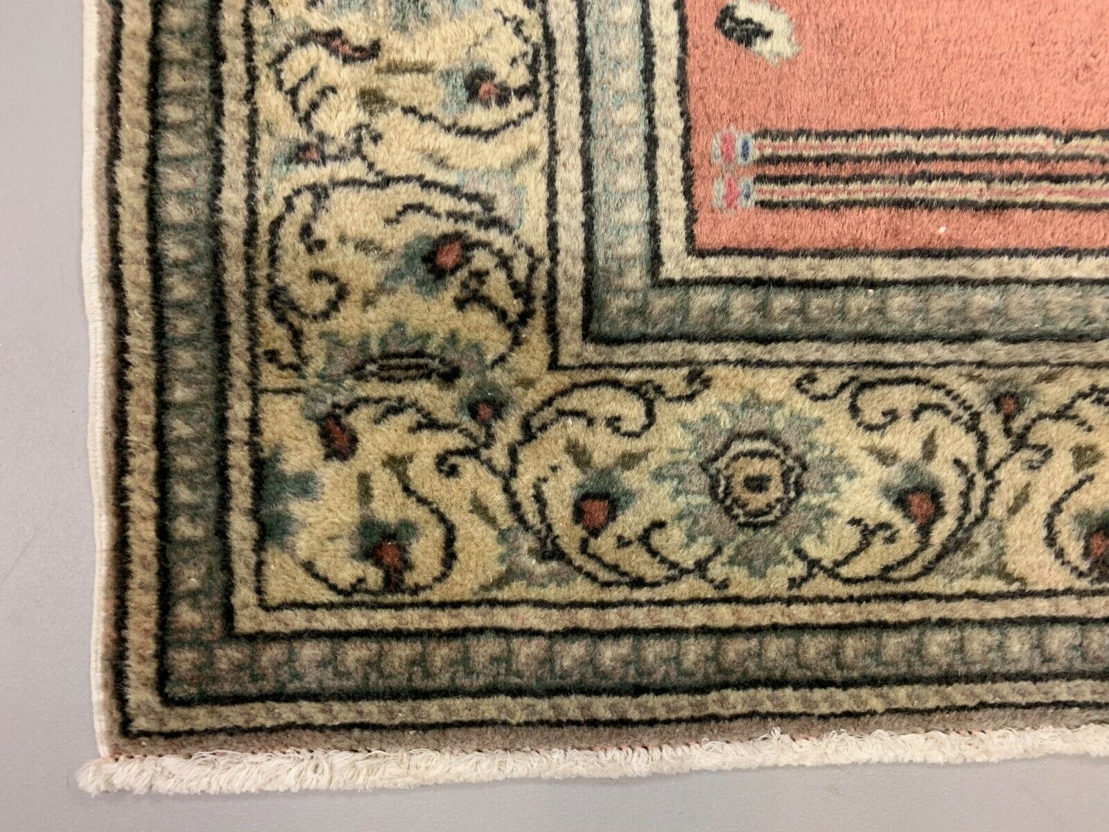 Distressed Turkish Rug 188x101 cm wool Vintage shabby Chic Runner Blue, Beige kilimshop.myshopify.com