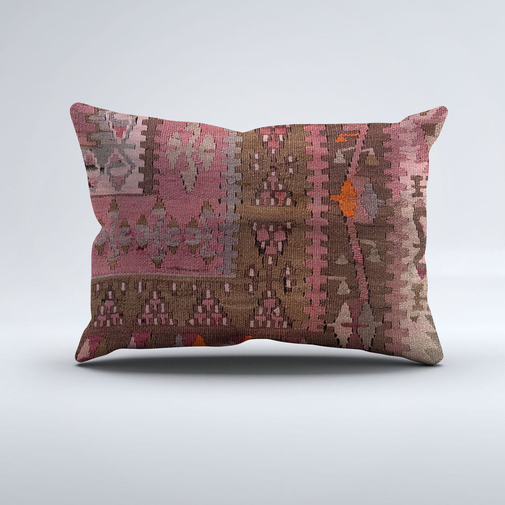 Vintage Turkish Kilim Cushion Cover 60x40 cm Square Wool Kelim Pillowcase 64688