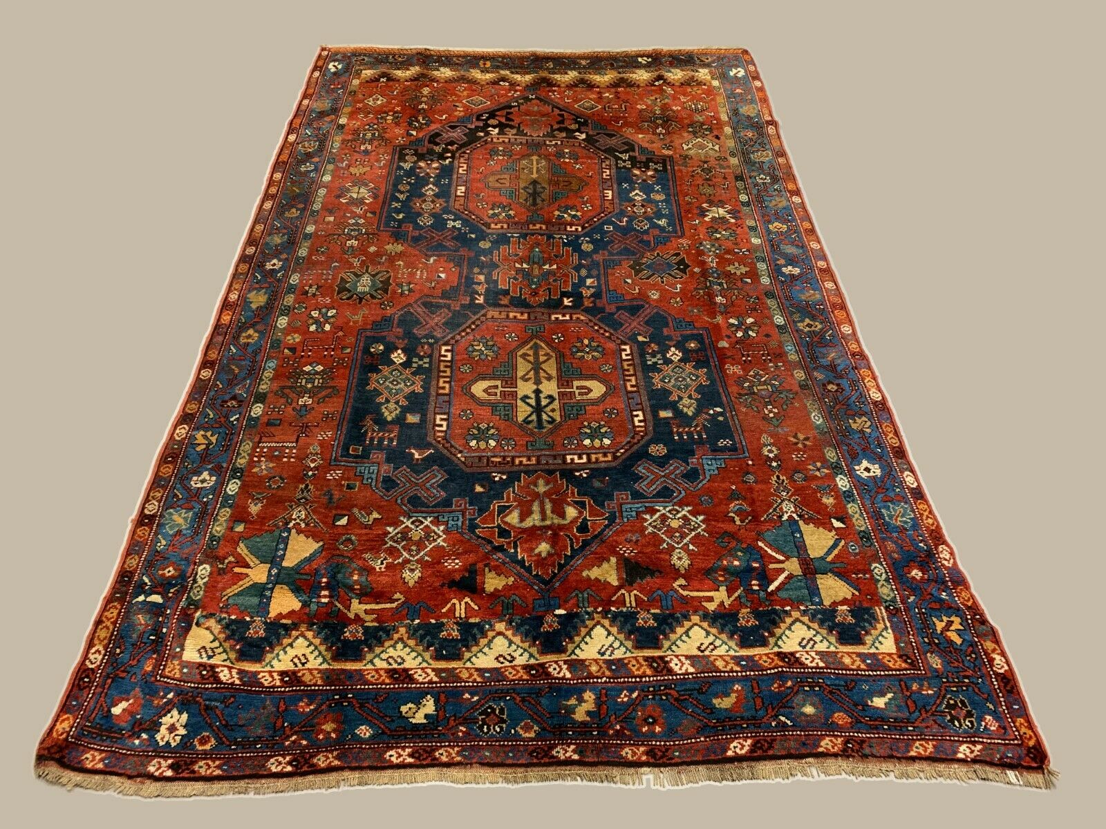 Antique 1910 Caucasian Rug 326x196 cm, rare Large size