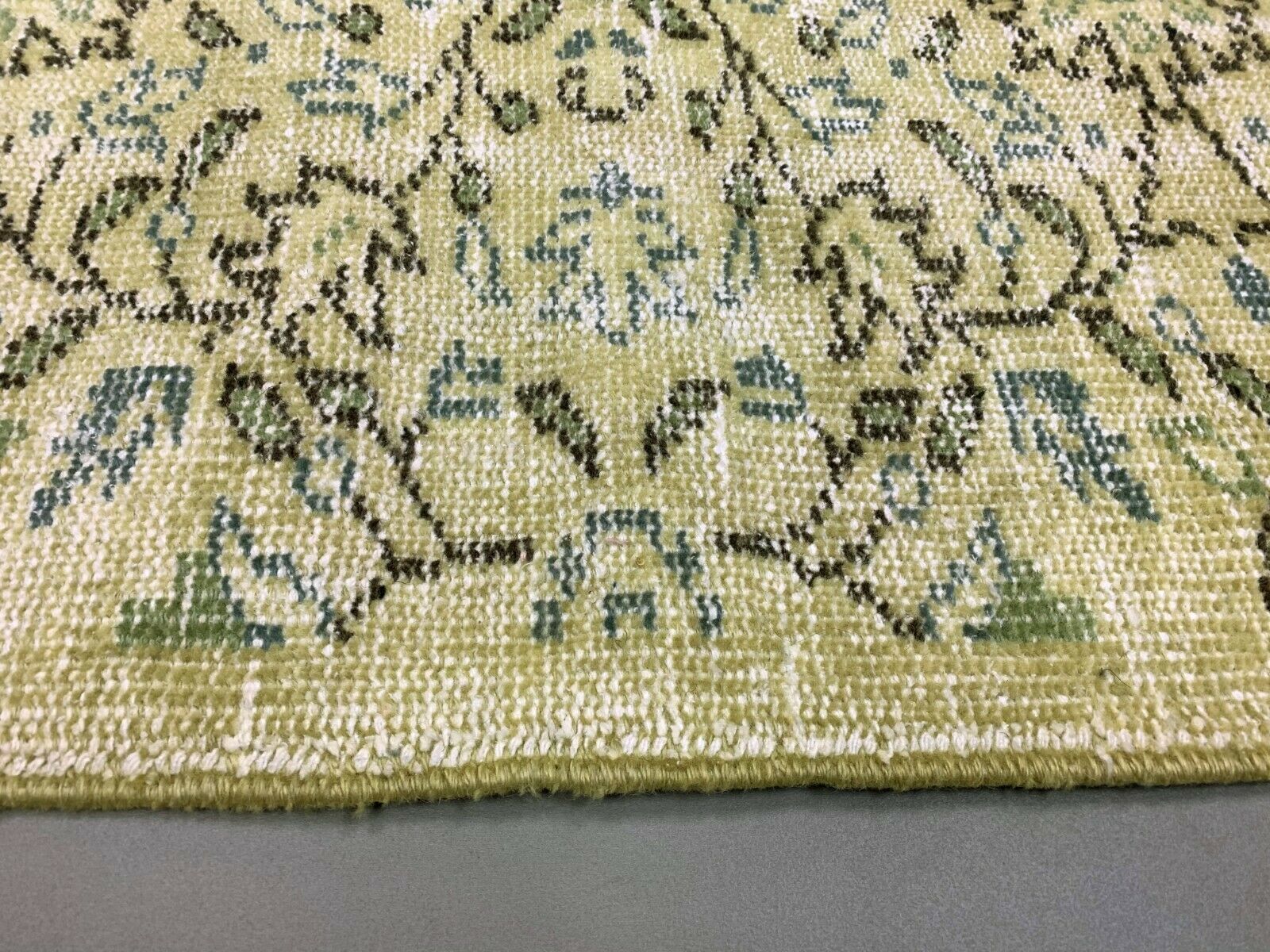 Distressed Turkish Runner 157x72 cm Vintage rug, Overdyed Yellow, Black Small kilimshop.myshopify.com