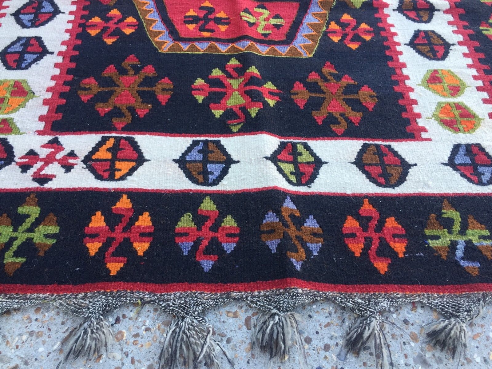 Old Turkish Kilim kelim rug, country house boho vintage rustic antique 222x107cm Antiques:Carpets & Rugs kilimshop.myshopify.com