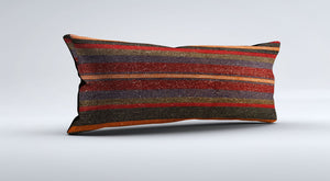 Vintage Turkish Kilim Cushion Cover 30x60 cm Lumbar Wool Kelim Pillowcase 36489