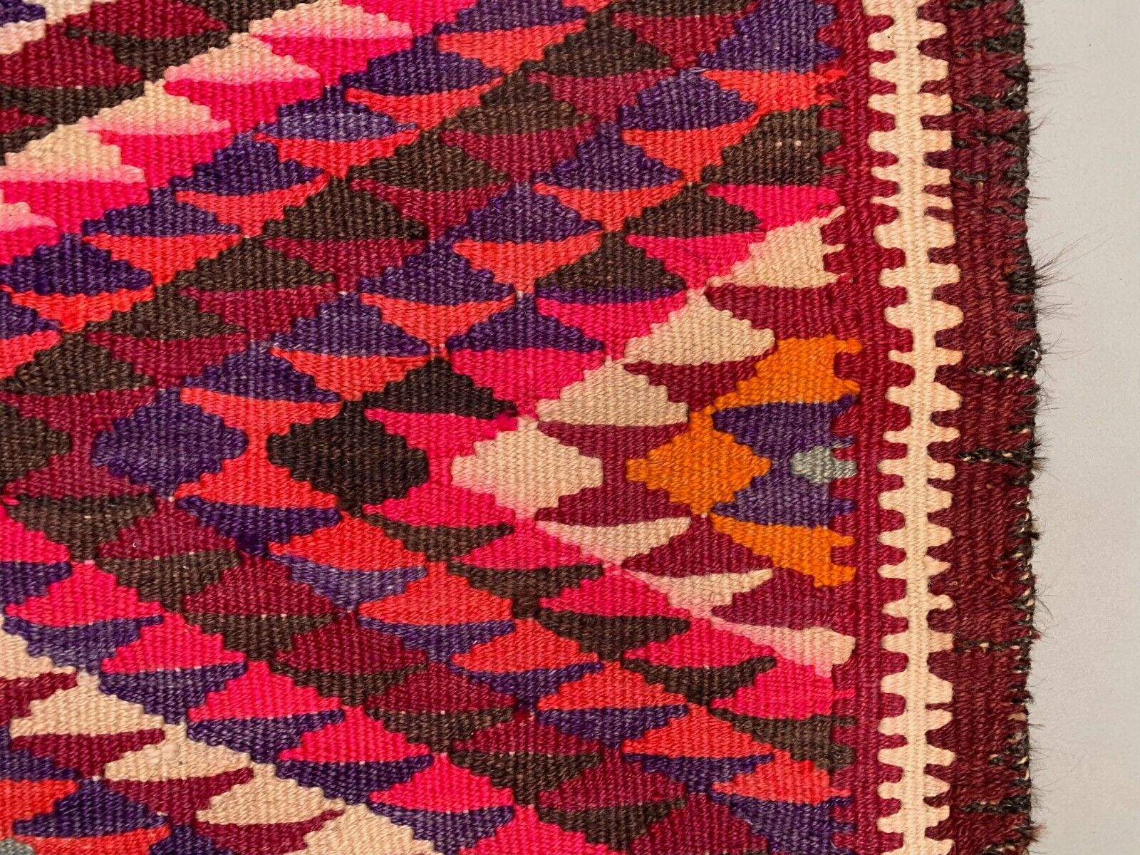 Old Turkish Kilim Runner 350x89 cm, Vintage Kelim Rug, Long and Narrow