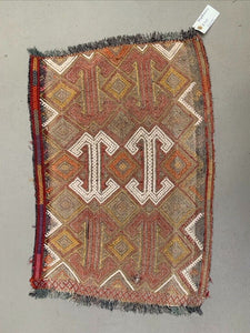 Vintage Turkish Mini Kilim 79x51 cm Wool Small Kelim Runner, shabby Chic