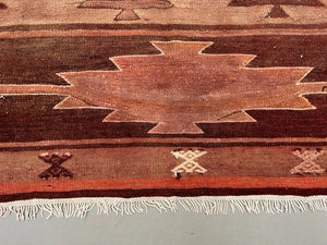 Large Vintage Turkish Kilim Rug 327x167 cm Wool Kelim