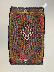 Vintage Turkish Mini Kilim 84x52 cm Wool Small Kelim Runner, shabby Chic