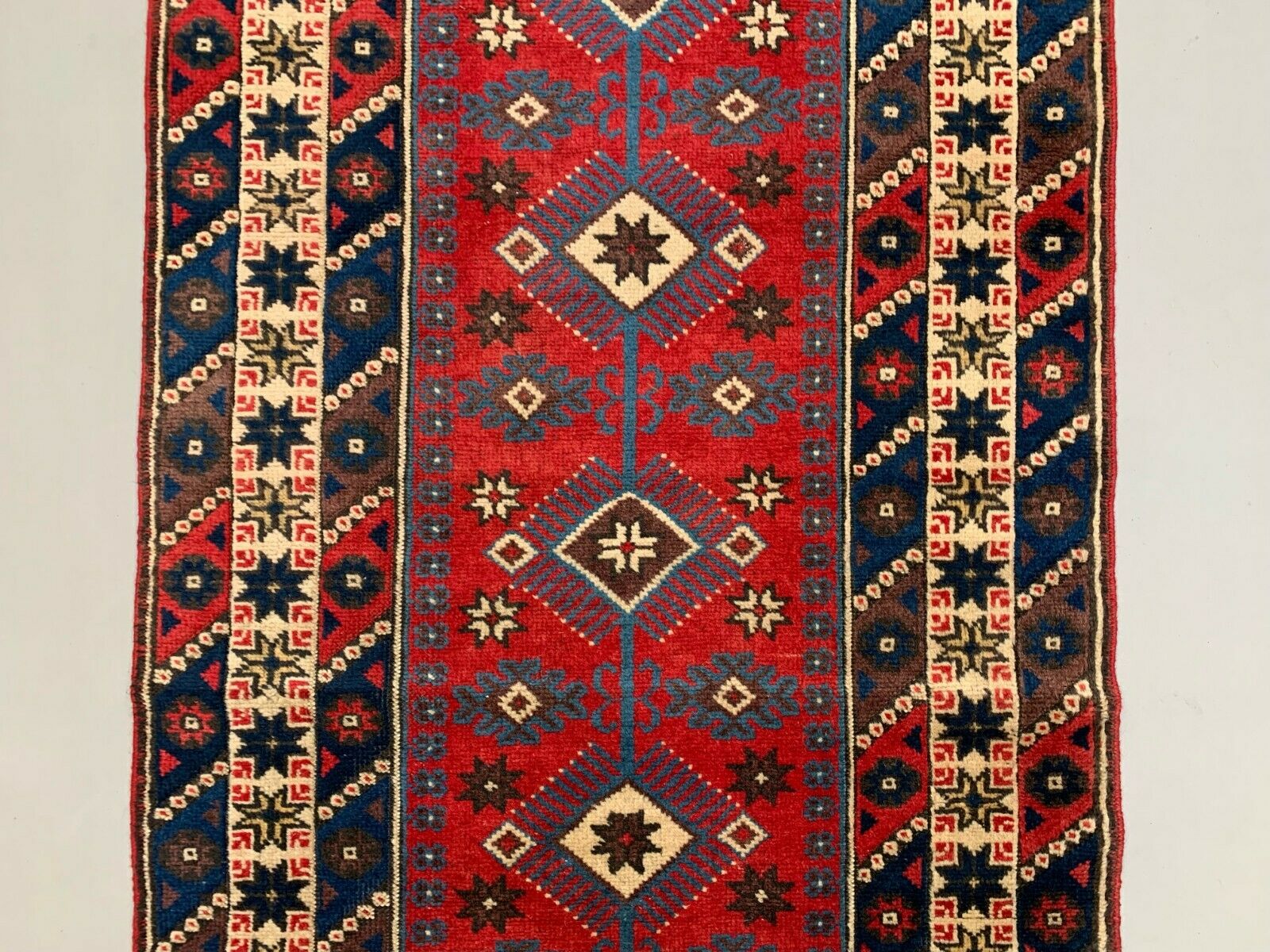 Very Long Turkish Runner 475x97 cm Tribal Rug, Red, Beige, Blue, Vintage