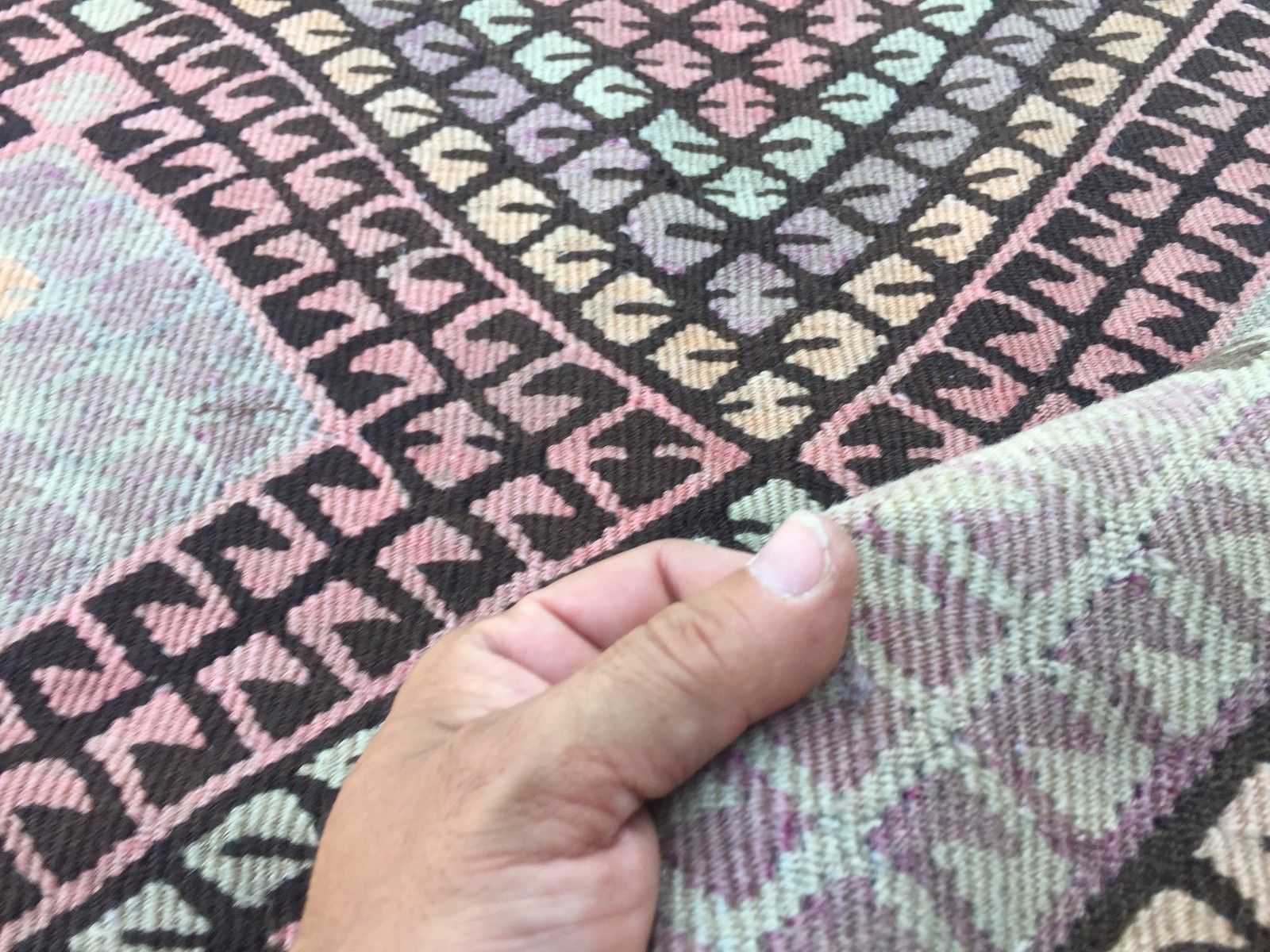 Vintage Turkish Kilim Kelim Rug 335x115 cm shabby chic wool, country home, boho Antiques:Carpets & Rugs kilimshop.myshopify.com