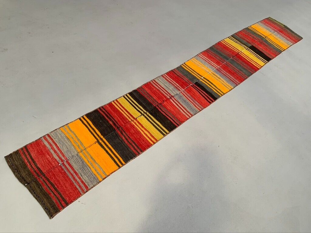 Old Turkish narrow Kilim Runner 322x48 cm shabby chic, vintage kelim