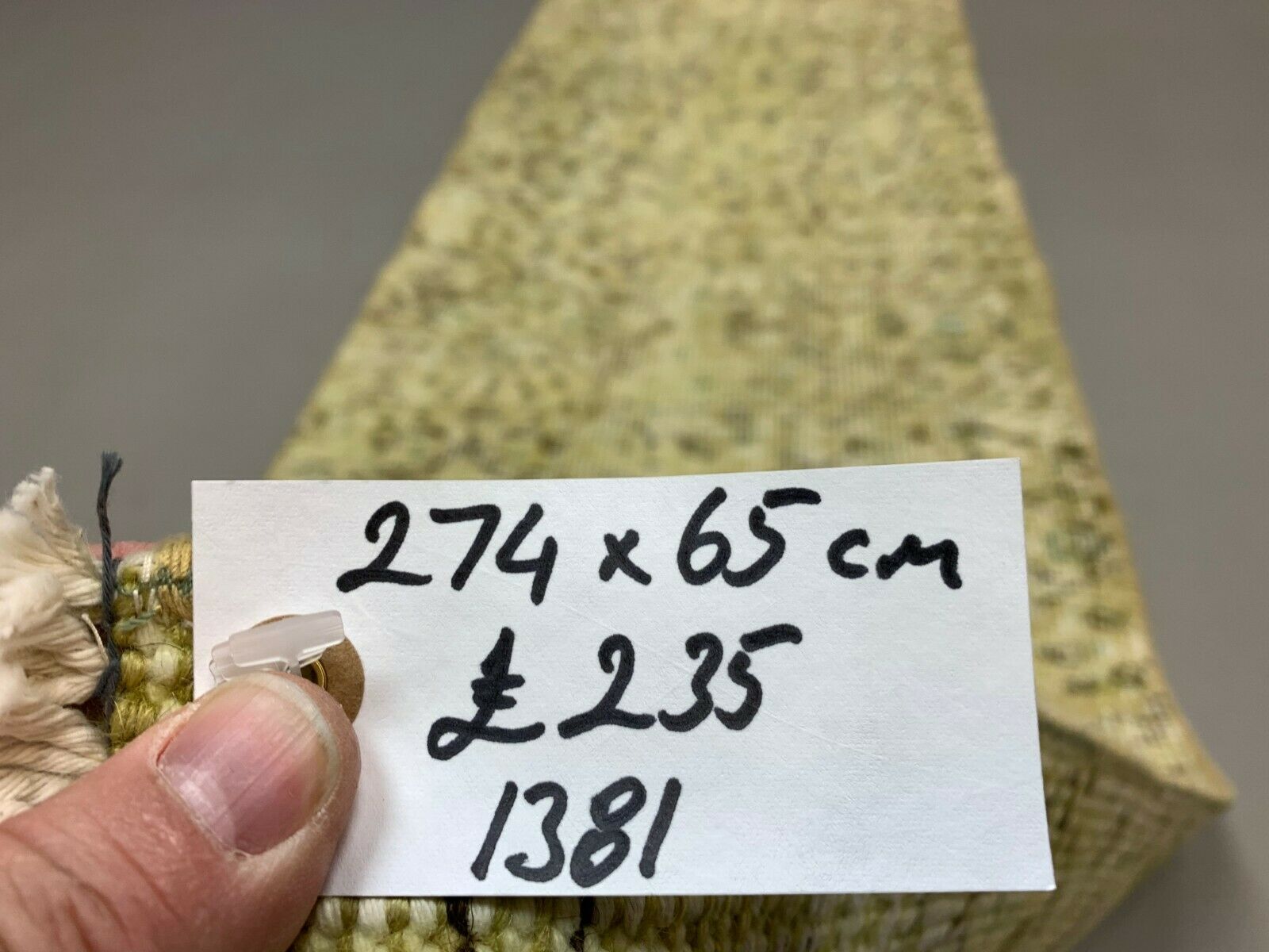 Distressed Turkish Narrow Runner 274x65 cm wool Vintage rug, Overdyed Yellow kilimshop.myshopify.com