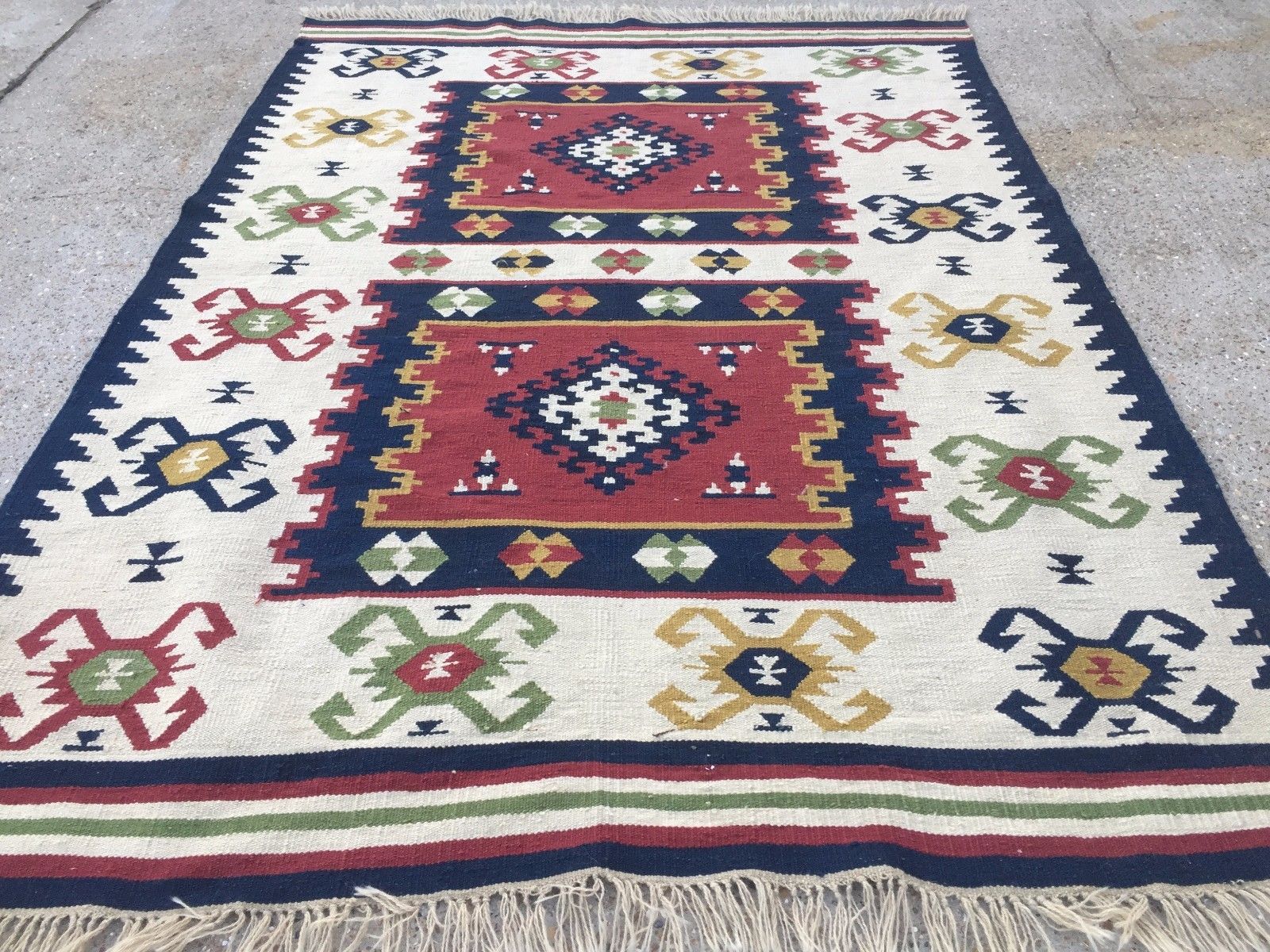 Handmade Turkish Kilim Kelim Rug 257x175cm shabby chic wool, country home, boho Home, Furniture & DIY:Rugs & Carpets:Rugs kilimshop.myshopify.com