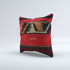 Vintage Turkish Kilim Cushion Cover 40x40 cm Square Wool Kelim Pillowcase  40863