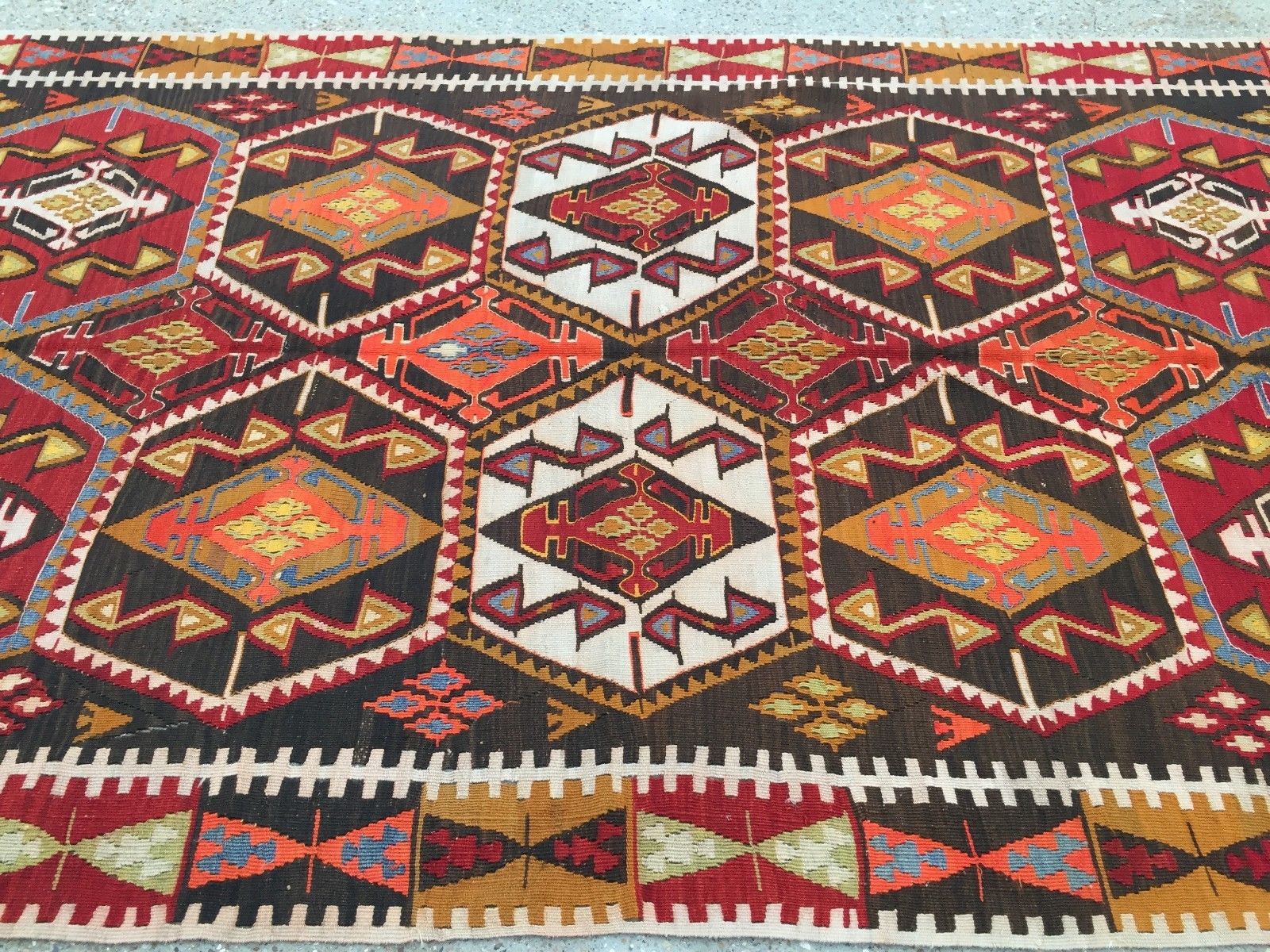 Vintage Turkish Kilim Kelim Rug 358x164 cm shabby chic wool, country home, boho Antiques:Carpets & Rugs kilimshop.myshopify.com
