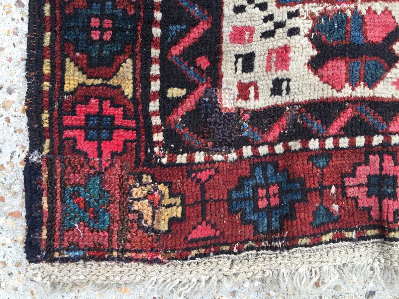 Old Kazak Rug Wool Oriental HandMade 140x105cm vintage carpet Turkish Persian Antiques:Carpets & Rugs kilimshop.myshopify.com
