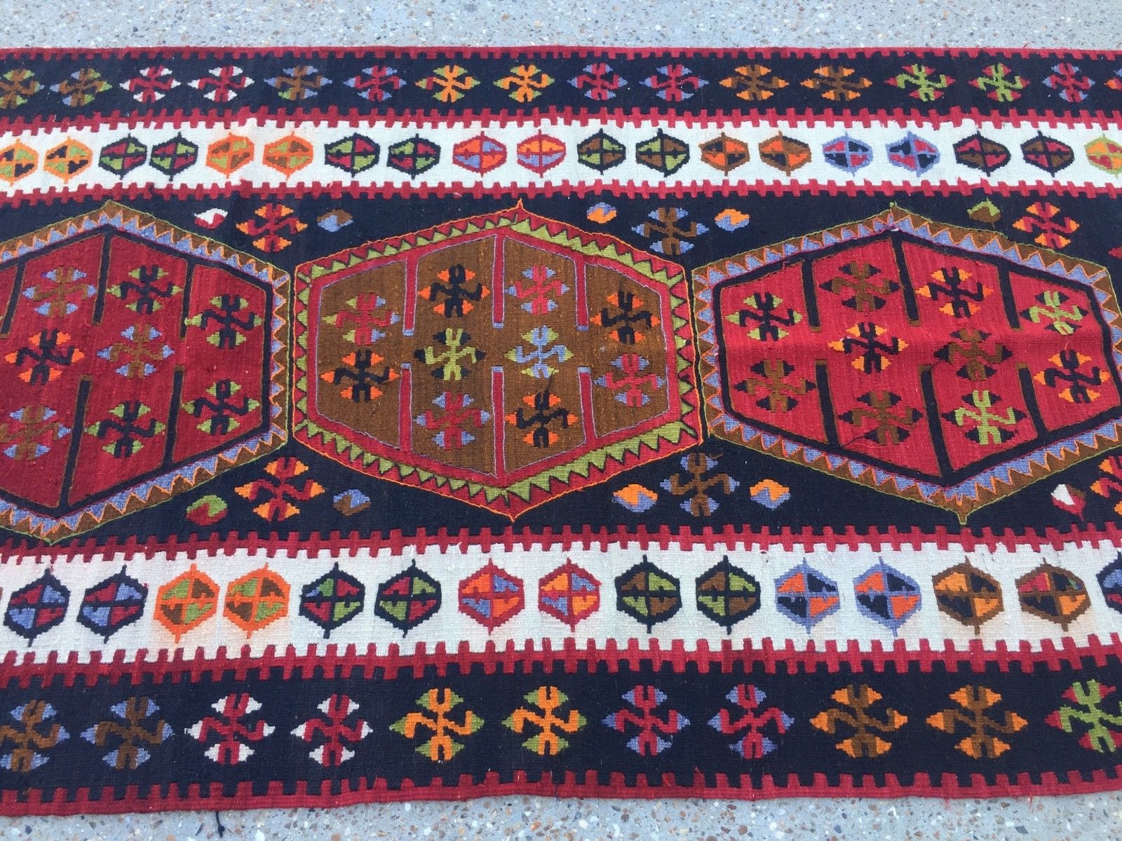 Old Turkish Kilim kelim rug, country house boho vintage rustic antique 222x107cm Antiques:Carpets & Rugs kilimshop.myshopify.com