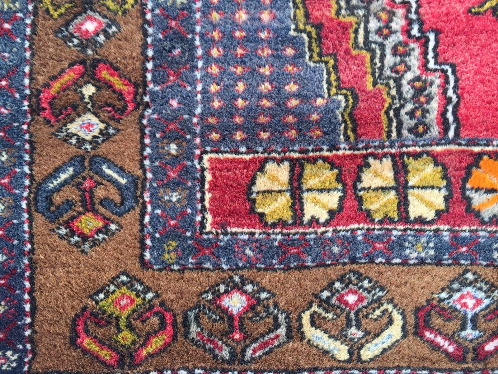 £950 Turkish Vintage Prayer Rug vegetable dye 195x112cm Persian Afghan Tribal Home, Furniture & DIY:Rugs & Carpets:Rugs kilimshop.myshopify.com