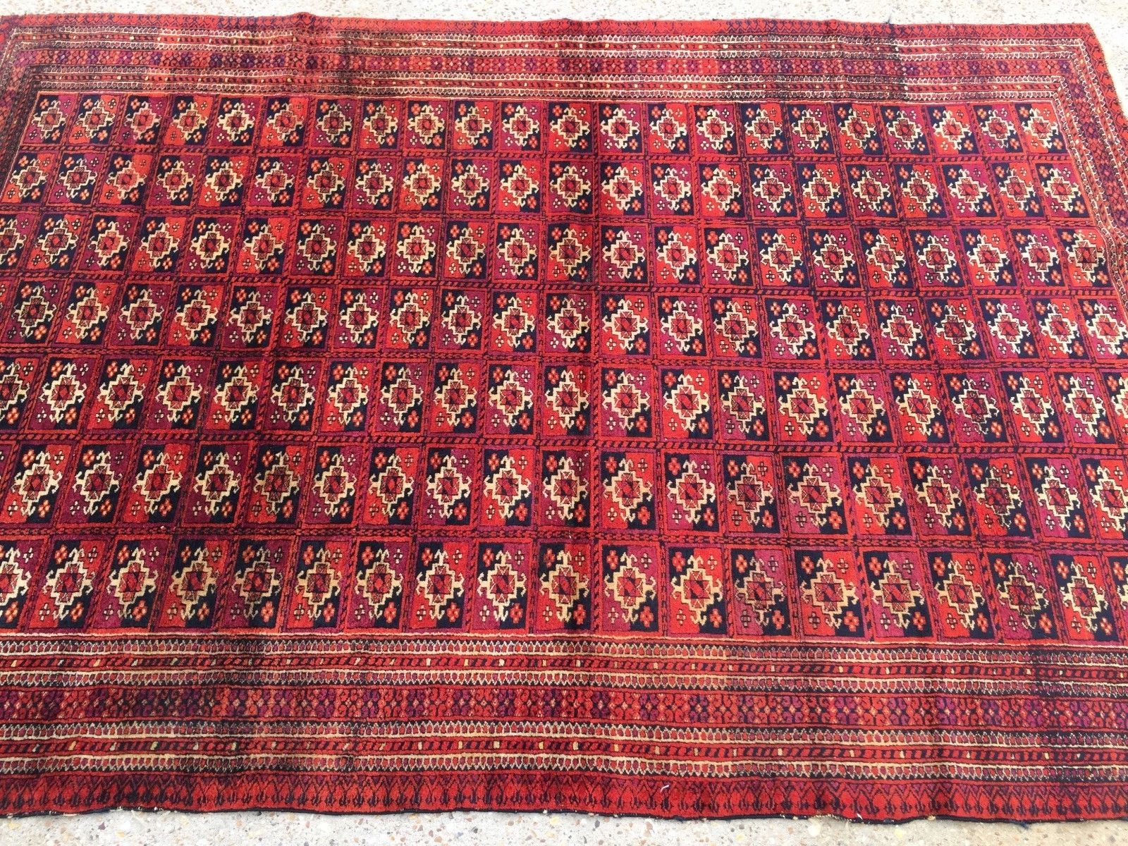 Antique Vintage Traditional Turkoman Rug Oriental Hand Made Rug 180x122cm boho Antiques:Carpets & Rugs kilimshop.myshopify.com