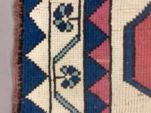 Old Turkish Kazak Rug 129x98 cm vintage tribal carpet, Small
